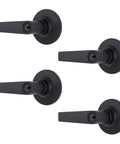 Brinks Commercial 4 Pack Light Duty Keyed Door Entry Storeroom Lever Matte Black Reversible ANSI Grade 2 ADA