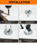 Installation steps for 8 Pcs Broad Brimmed Caster Socket Kit With 32 Stainless Steel Screws For Seven Sixteenths Inch Caster Stems
