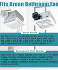 Fan Motor Replacement for Broan Nutone 663 688 678 671 659 662 668 670 689 669 663-C 688-C 663-E 688-E 678-C 678-D 678-F Bathroom Exhaust Fan Motor, S97012038 Ventilation Fans Motors, 50CFM, two fan models