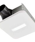 Upgrade Your Bathroom With Retrofit Exhaust Fan And Light Kit From Broan-NuTone That Replaces Your Old Fan With No Attic Access Needed, Delivers 110 CFM Of Quiet 1.0 Sones Ventilation, And Four CCT Light Settings For A Modern Look. Front view of exhaust fan and light kit.