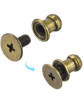 5mm Ball Head Stud Rivets With Screw Back 20 Sets for DIY Leather Craft Handbags and Belts, Bronze Tone Zinc Alloy M3x6mm Screw