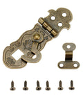 2 Pcs Vintage Style Notebook Hasp Set Bronze Tone Iron Antique Box Latch With Screws 90 Degree Hardware For Diaries Jewelry Boxes