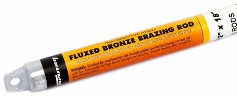 Flux Coated Bronze Brazing Rod 3/32 Inch By 18 Inch, Low Fuming pack of 10 rods in Forney 48490 tube, ideal for HVAC, automotive projects.