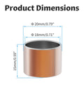 Diagram showing 10 Pcs Sleeve Bearings Set dimensions: 18mm bore, 20mm OD, 15mm length, for industrial machinery and sliding parts.