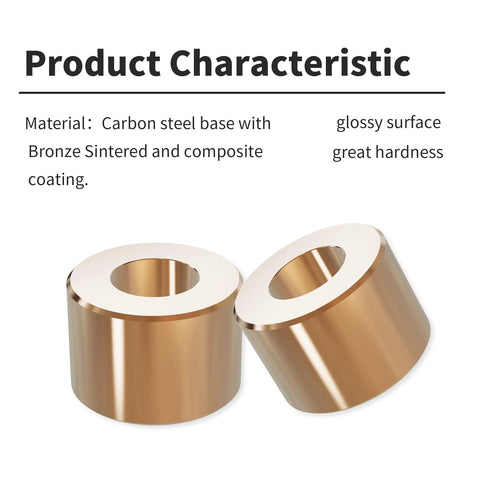 Industrial Sleeve Bearing 1/2 Inch Bore 1 Inch Outer Diameter 11/16 Inch Length Cast Brass Wrapped Oilless Bushing