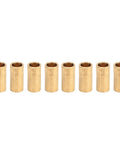 8 Piece Bronze Bushing Set Copper Plain Sleeve Bearing 8mm X 11mm X 22mm Oilless Brass Construction arranged in a row