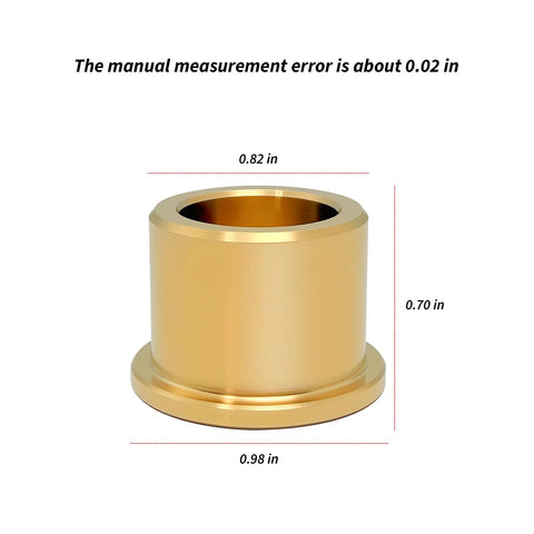 Close-up of a bronze bushing from the 12 Piece Bronze A Arm Control Bushings Kit For Yamaha Banshee 350 Grizzly 125 Warrior 350