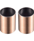 Oil Free Sleeve Bearing Bushing 40mm Bore 44mm OD 60mm Length Set of Two Bronze Sintered Coated Carbon Steel Base displayed side by side