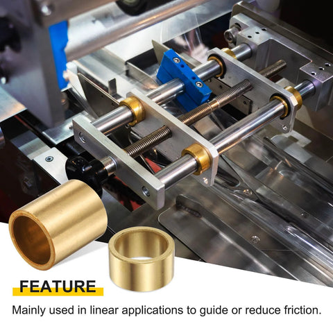 uxcell bronze sleeve bearings, 3 pcs, 30mm bore x 38mm OD x 32mm length, installed on a metal linear slider