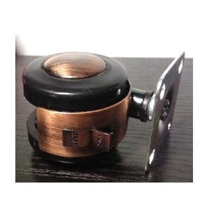 Bronze Caster Wheel 2" inch - Steel 4-Hole Plate Mount - Brake for furniture and carts with built-in brake.