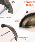 Brass Bronze Cup Drawer Pulls Set Twelve Pack Cabinet Cup Pulls For Kitchen And Furniture Three Inch Center To Center Spacing