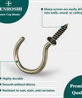 Close-up of bronze screw hook, part of 105 Pcs Screw Hooks, 6 Sizes Bronze Cup Hooks, showing durable, rust-resistant features.