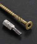 Size 10 Deck Screws 3 Inch Bronze Exterior Wood Screws 137 Pack Epoxy Coated Rust Resistant T25 Star Bit close-up