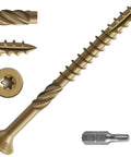 Size 10 Deck Screws 3 Inch Bronze Exterior Wood Screws 137 Pack Epoxy Coated Rust Resistant T25 Star Bit close-up