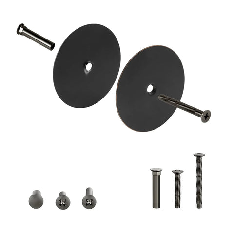 Oil Rubbed Bronze Door Hole Cover Plate Set fills unused knob and deadbolt openings on interior doors, boosting security and privacy while a neat, finished look; includes two 66mm plates and screws to fit 12-54mm holes