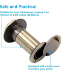 Antique Bronze Door Viewer Peephole With Adjustable Length, Solid Zinc Alloy Body, Heavy Duty Rotating Privacy Cover, Includes 16mm Drill Bit For 1-1/2 To 2-3/8 Inch Doors, High Definition Optical Glass Lens