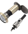 Antique Bronze Door Viewer Peephole with Adjustable Length, Solid Zinc Alloy Body, includes 16mm Drill Bit, shown with lens and cover