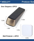 Antique Bronze Heavy Duty Door Wedge with Anti Slip Rubber Base Keeps Bottom Of Door Open and Prevents Slams Includes Silencer Pads