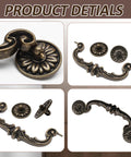 Close-up of Vintage Drop Bail Drawer Pulls 6 Inch Center To Center 150mm Bronze Zinc Alloy Cabinet Handles, 4 Pack