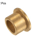 Heavy Duty Bronze Flange Bearing Sleeve 14mm Bore 20mm OD 16mm Length 3mm Flange Thickness 26mm Flange Diameter Self Lubricating Bushing Two Pack for Industrial Equipment High Load Capacity Low Friction