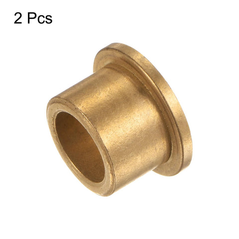 Heavy Duty Bronze Flange Bearing Sleeve 14mm Bore 20mm OD 16mm Length 3mm Flange Thickness 26mm Flange Diameter Self Lubricating Bushing Two Pack for Industrial Equipment High Load Capacity Low Friction