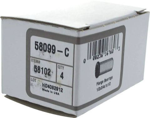 Box of Flange Bronze Bearing 1/2 By 3/4 By 1 By 1/2 Inch Oil Impregnated Corrosion Resistant Plain Bearing 4 Pack.