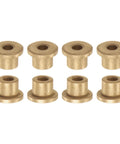 Self Lubricating Bronze Flange Bearing Sleeve Kit 8 Piece 4mm Bore 8mm OD shown in a row
