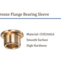 Bronze Flange Bearing Sleeve 13mm Bore 19mm Outer Diameter 15mm Flange Thickness Self Lubricating Bushing CUZ24AL6 Material