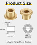 Six Pack Flange Sleeve Bearings 5mm Bore 9mm OD 8mm Length Self Lubricating Sintered Bronze Bushings With 13mm Flange Diameter