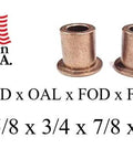 Self Lubricating Bronze Sleeve Bearing For Flange Mount Three Eighths By Five Eighths By Three Quarters SAE 841 Bronze Oil Impregnated