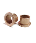 Self Lubricating Bronze Sleeve Bearing With Flange 0.627 Inch ID 0.753 Inch OD side view two-pack on white background