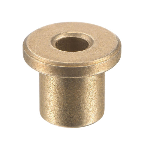 Flange Sleeve Bearing 4mm Bore 8mm OD 10mm Length 12mm Flange Diameter 2mm Flange Thickness Self Lubricating Sintered Bronze Bushing