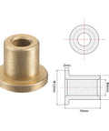 Flange Sleeve Bearing 4mm Bore 8mm OD 10mm Length 12mm Flange Diameter 2mm Thickness; bronze bushing with technical drawing