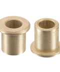 Self Lubricating Bronze Flange Sleeve Bearing With 8mm Bore And 12mm Outer Diameter For 15mm Length 16mm Flange Diameter And 2mm Flange Thickness 2 Pack Maintenance Free Durable Sintered Bronze Bushings By Uxcell, featuring two bronze bushings.