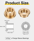 Pro Grade Heavy Duty Flange Sleeve Bearings Pack dimensions and diagrams, self lubricating sintered bronze bushings, 12mm bore