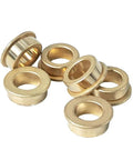 Oil Impregnated Bronze Flanged Bushings With 0.500 In Bore, 0.750 In OD, 0.875 In Flange, 0.313 In Width, 6 pack on white background