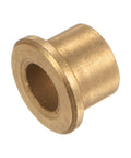 2 Pack Bronze Oilless Flanged Sleeve Bearings 12mm x 18mm x 16mm For Equipment And Machinery Use, gold tone close-up view