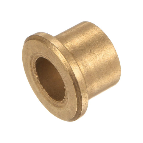 2 Pack Bronze Oilless Flanged Sleeve Bearings 12mm x 18mm x 16mm For Equipment And Machinery Use, gold tone close-up view