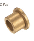 2 Pack Bronze Oilless Flanged Sleeve Bearings 12mm x 18mm x 16mm For Equipment And Machinery Use Gold Tone Maintenance Free Low Noise Wear Resistant Durable Performance