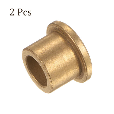 2 Pack Bronze Oilless Flanged Sleeve Bearings 12mm x 18mm x 16mm For Equipment And Machinery Use Gold Tone Maintenance Free Low Noise Wear Resistant Durable Performance