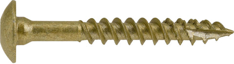 Side view of a Lag Screws 1/4 Inch x 1-1/2 Inch Star Drive Construction Screws Bronze Ceramic Coated, rust-resistant for wood projects.