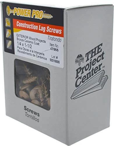 Lag Screws 1/4 Inch x 1-1/2 Inch Star Drive Construction Screws Bronze Ceramic Coated 1lb box packaging