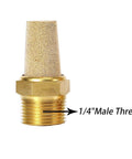 Air Pneumatic Mufflers, 1/4" Male Thread Sintered Bronze Exhaust Muffler Silencer, close-up of one unit from pack of 10.