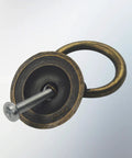 Close-up of 1 inch ring diameter 10Pcs Vintage Cabinet Ring Pulls Set Zinc Alloy Rust Resistant Drawer Handles With Screws and bronze finish