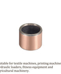 5 Pieces Sleeve Bearings 12mm By 15mm By 12mm Wrapped Oilless Bronze Sintered Composite Coated Bushings For Sliding Machine Shafts
