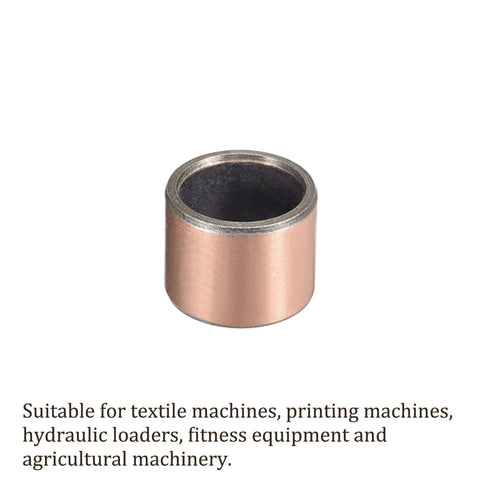 5 Pieces Sleeve Bearings 12mm By 15mm By 12mm Wrapped Oilless Bronze Sintered Composite Coated Bushings For Sliding Machine Shafts