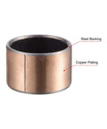 Sleeve Bearing 20mm Bore 23mm OD 15mm Length Oilless Wrapped Bronze Sintered Bushings, Steel Back, Copper Plating