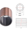 Self Lubricating Sleeve Bearing Three Quarter Bore Seven Eighth OD One Inch Long Wrapped Oilless Bushing with diagram.