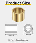 Set Of 3 Self Lubricating Sintered Bronze Sleeve Bearings With 30mm Bore 38mm Outer Diameter And 32mm Length for machinery