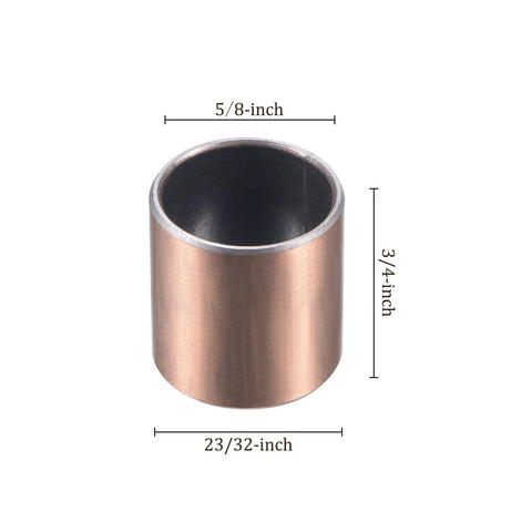 2 Pieces Sleeve Bearing Bronze Self Lubricating Oilless Bushing for Equipment, Bore 0.625 in, Outer Diameter 0.718 in, Length 0.75 in